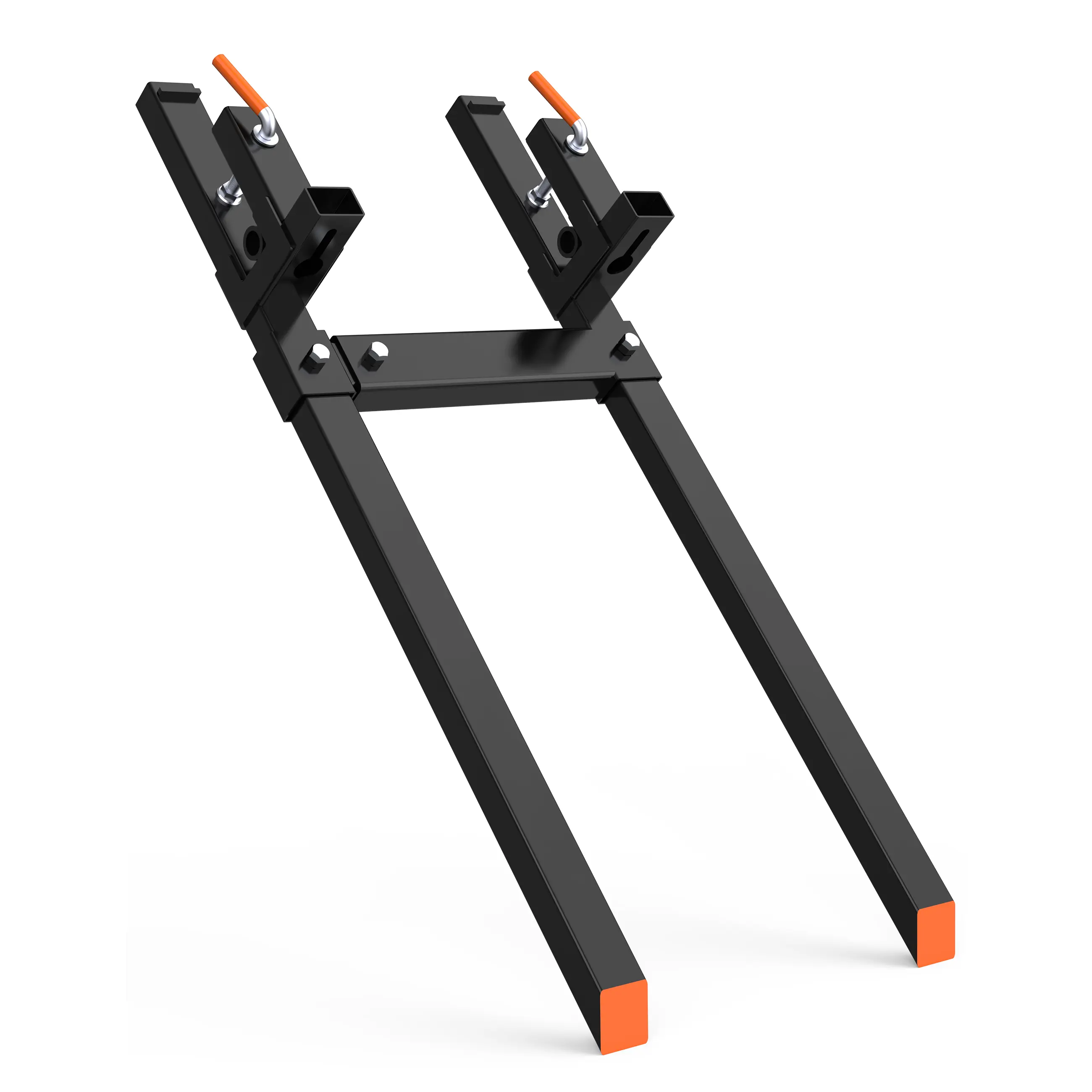 2000LBS Heavy Duty 60" Clamp-On Pallet Forks - Adjustable Stabilizer Bar, No-Drill Fit for Tractor Loader Bucket