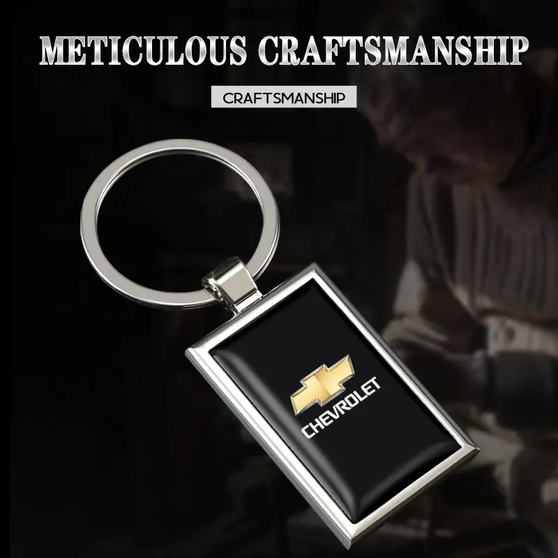 Zinc Alloy Car Keyring Auto Logo Keychain Pendant Decoration For Chevrolet Corvette Montana TrailBlazer Silverado Traverse Camaro Suburban Equinox Bolt Cruze Malibu Colorado Trax SS Spark Captiva Onix Spin Impala Cobalt