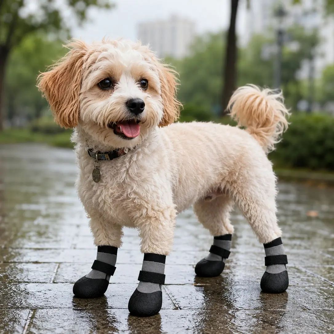 4pcs Dog Boots, Non-Slip Soft Sole Durable Pet Shoes, Waterproof for Shiba Inu, Poodle, Corgi, Rainy Day Pet Footwear, Puppy Shoes