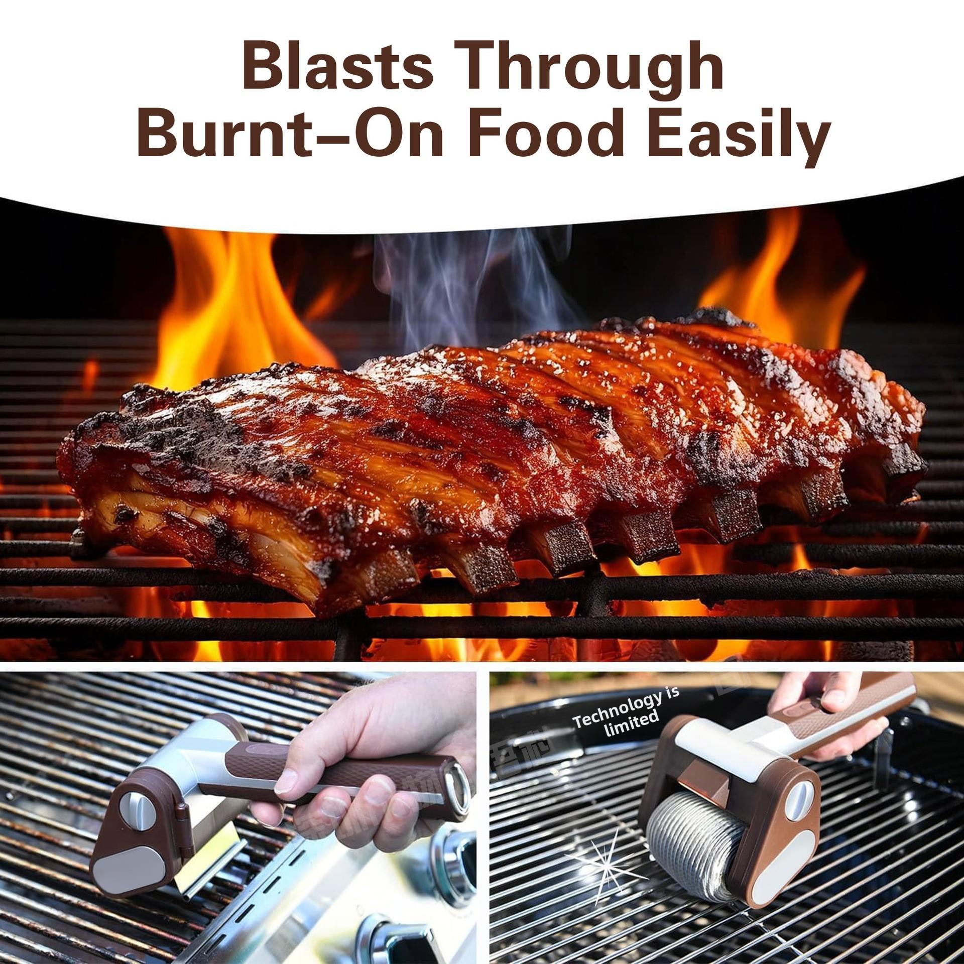 Outdoor Barbecue Grill Special Barbecue Brush with Led Lighting, Electric Cleaning Brush, Stainless Steel Roller, Anti-Scalding, Wholesale Cordless High-Torque Impact Drill