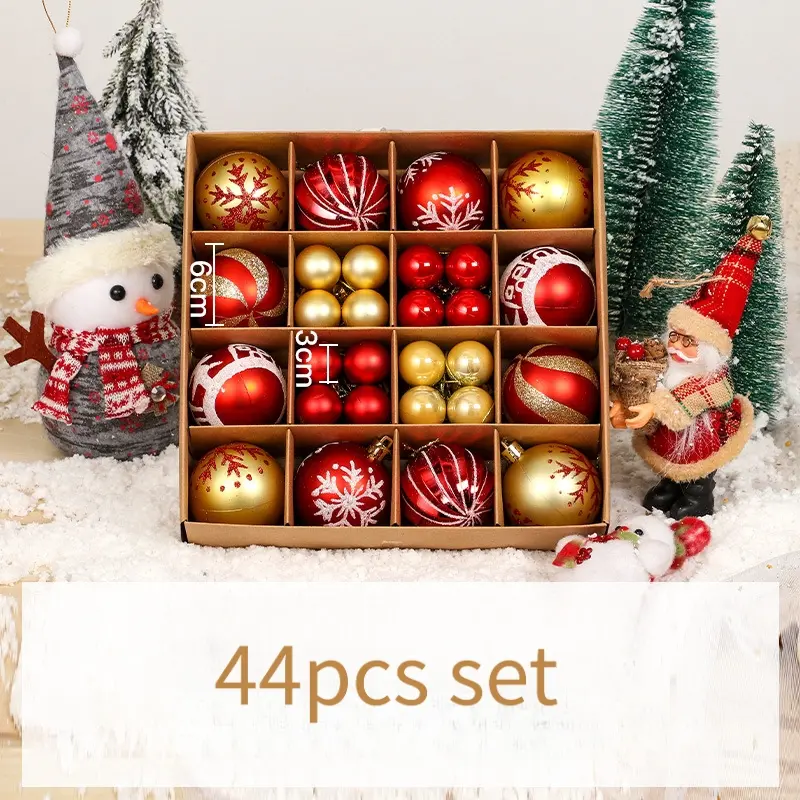 Christmas 6cm Decorative Balls, Beautiful PVC Christmas Ball Set, Christmas Tree Decoration Hanging Balls