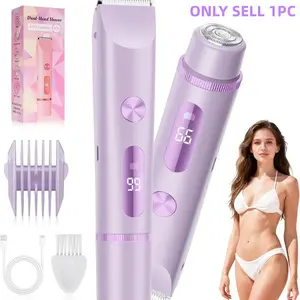 Multifunctional Women's Beauty Set, Dual-Head Waterproof Razor, LCD Screen Rechargeable Body Trimmer, Ideal for Summer Beach