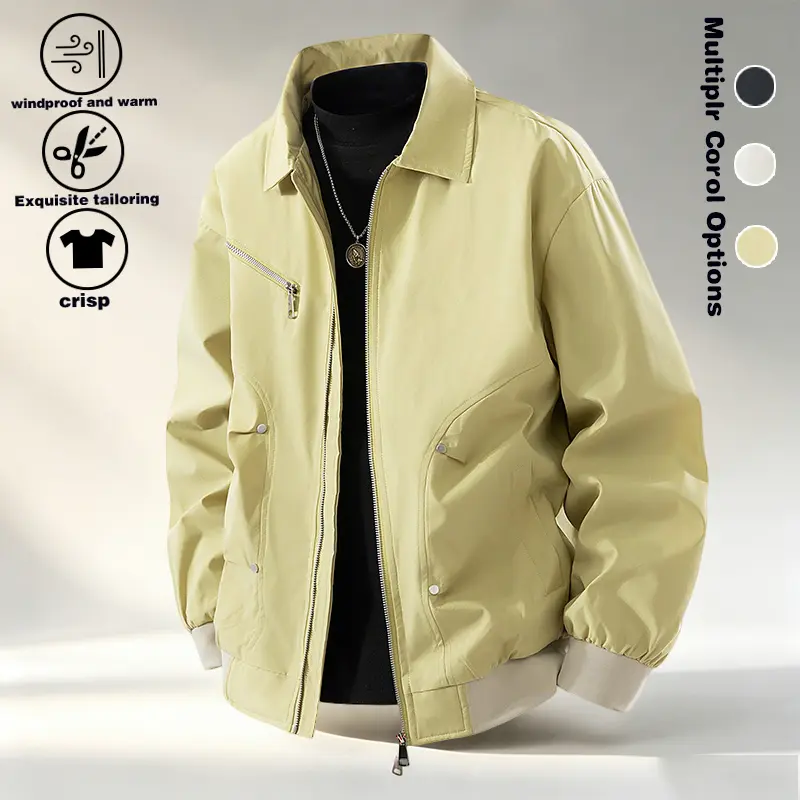 Men's collar workwear baseball jacket, spring and autumn thin style, loose and trendy brand, multi pocket casual windproof jacket