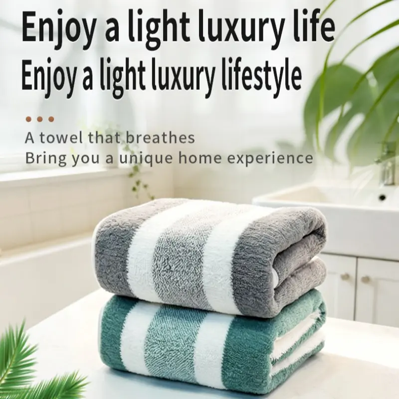 2-Pack Coral Fleece Bath Towels, Super Absorbent Quick-Dry No Shedding, Ideal for Home Gym Beach Travel, High-Value Guest Bathroom Towel, Perfect Moving Gift