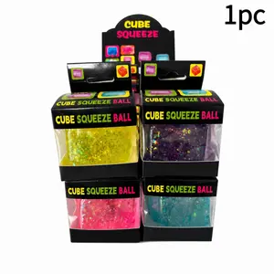 Sparkly Squeeze Cube -Fingertip toys to relieve anxiety, portable relaxationitems, transparent design, suitable for office or schooluse. A must-have gift for children and friends.