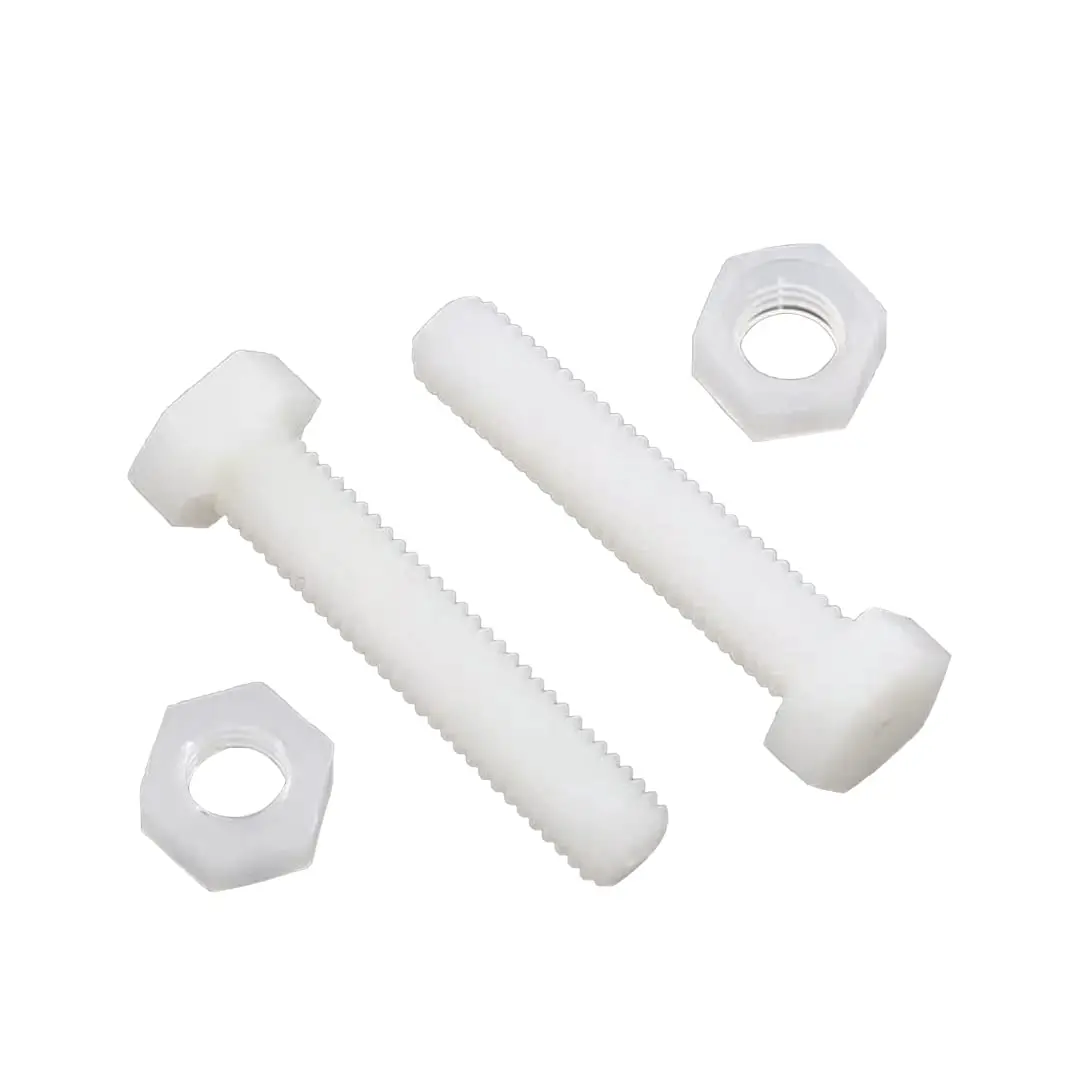 20 Pair M5x25mm White Nylon Hex  Plastic Hex Nuts Full Thread Hex  Screws and Nuts Set
