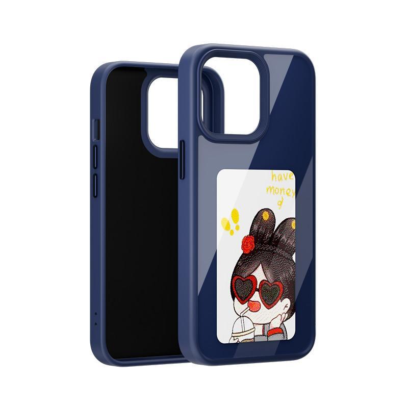 NFC Ink Screen Phone Case, Change Photos Anytime, APP DIY Display, Personalized, Ai Generated Photos, Four Color Screen, Fun Gift, iPhone Series, Accessories