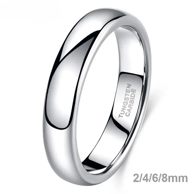 Classic Jewelry 2/4/6/8mm Cute Men Women Simple Rings Polish100% Pure Tungsten Carbide Ring Wedding Band Engagement Ring