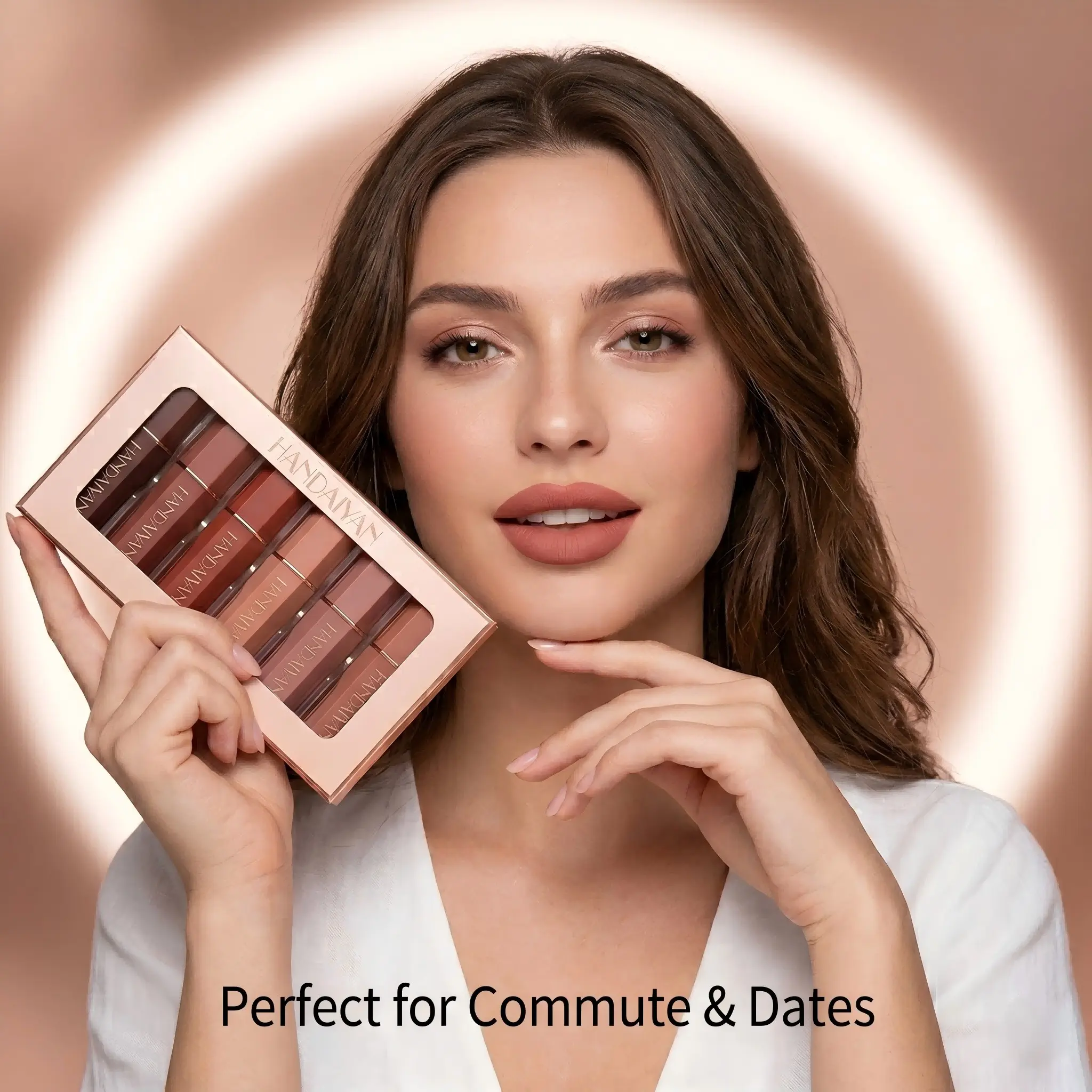 6 Pcs Matte Smooth Lipstick Set | Waterproof Long Lasting Lip Stain Kit | Nude & Red Brown Shades Velvet Lip Makeup Lip Care Gift for Women Matte Lipsticks Lipstick Beauty