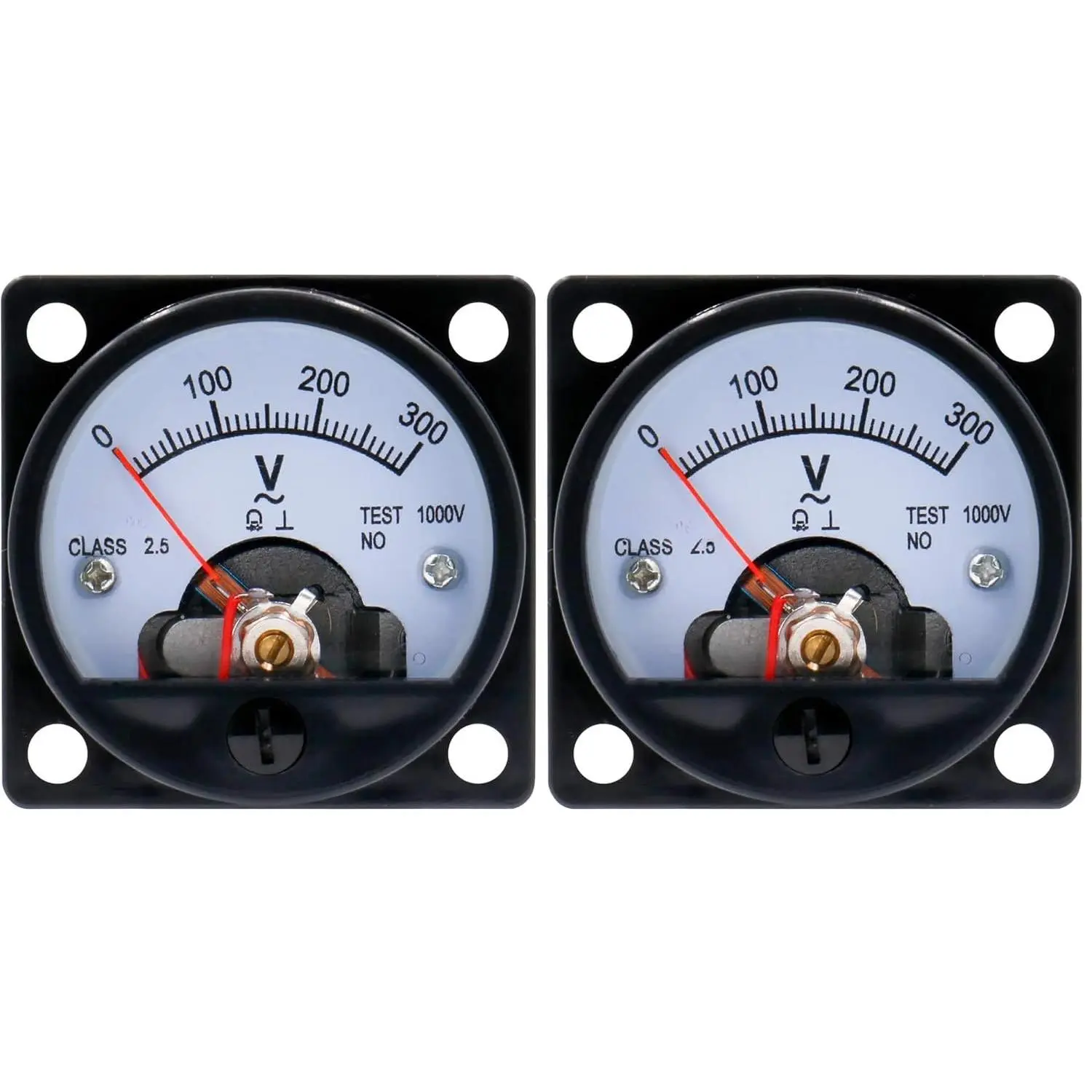 Analog Dial Panel Meter Voltmeter Gauge SO-45 AC 0-300V Round Black
