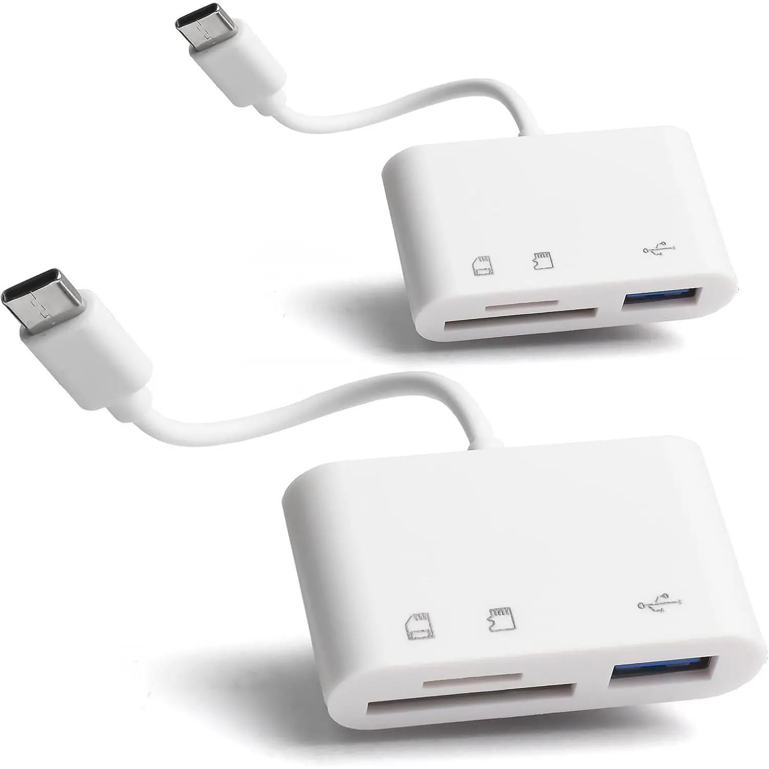 [2 Pack] SD Card Reader for Android,  SD Card to USB Adapter, USB C SD Card Reader for Camera Memory Card Reader,  SD Card Reader for PC Phone Pads