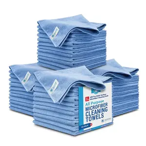 48 Pack 16"x16" Cleaning Towels | Highly Absorbent, Lint-Free, Multi-Purpose | Safe for Electronics, Kitchen, Delicate Surfaces