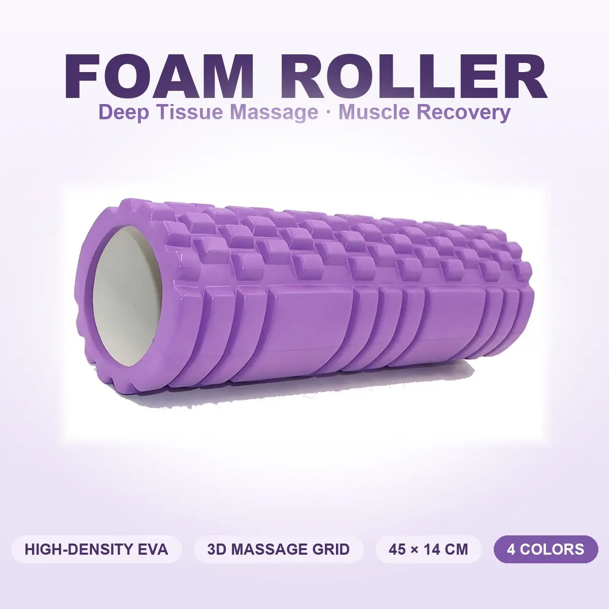Eva Foam Roll Classic Model, Multicolor Massage Roller, Deep Muscle Relaxation, Leg Slimming Yoga Pole, Pilates Fitness Equipment