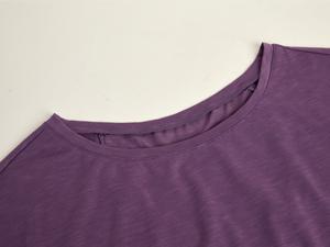 Beotyshow Womens Elegant Trendy Open Back Comfy Casual Loose Fitting Workout Casual Yoga T-Shirt Summer Gym Tee