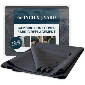 Upholstery Fabric 60 Inch x 3 Yard, Black Fabric, Cambric Dust Cover Fabric for Sofas, Chairs, Box Spring Foundations, Tela para Tapizar Muebles, Dust Cover