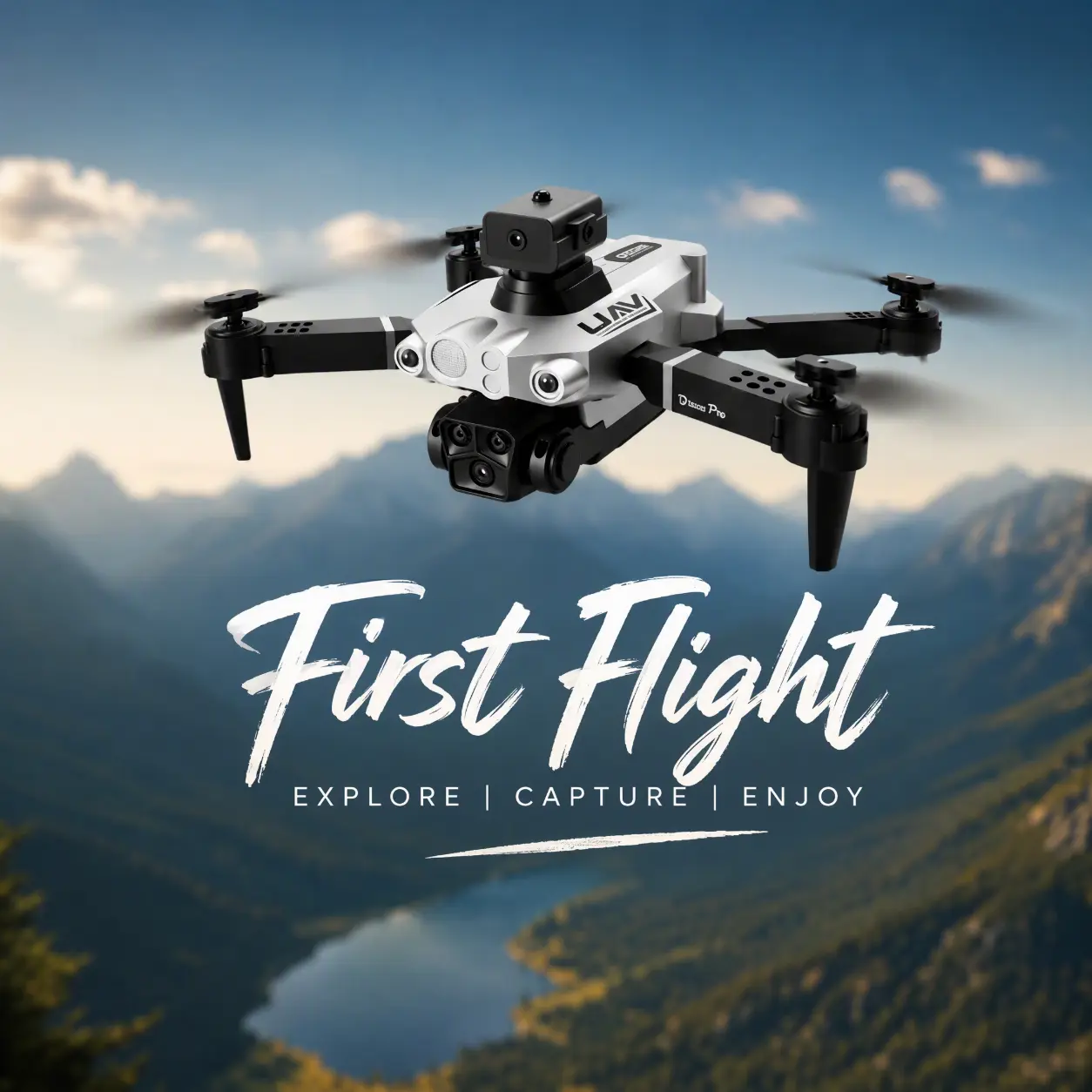 LU200 Silver RC Quadcopter Toy, Outdoor Recreational RC Flying Toy with Full Supporting Accessories for Daily Leisure Play