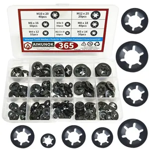 Internal tooth star lock washer, push-in quick locking fastener classification kit, decorative star-shaped lock washer