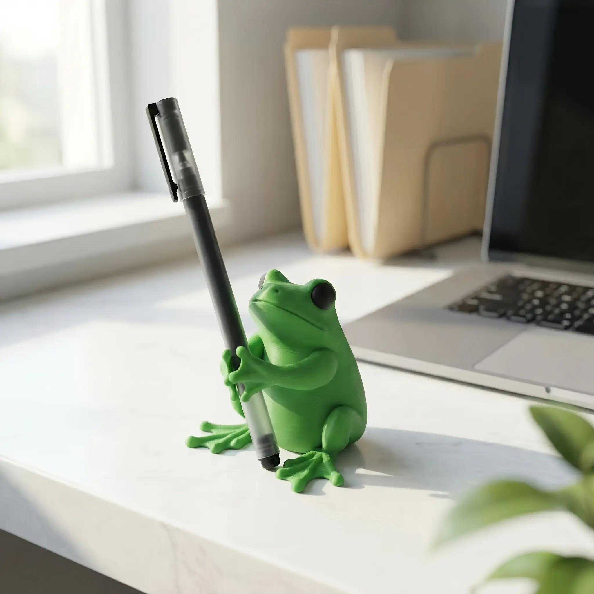 1pc Super Cute Green Frog Pen Holder - 3D Design Charming Frog Office Decor, Fun Stationery Storage Box, Suitable for Gamers, Writers, and Frog Lovers