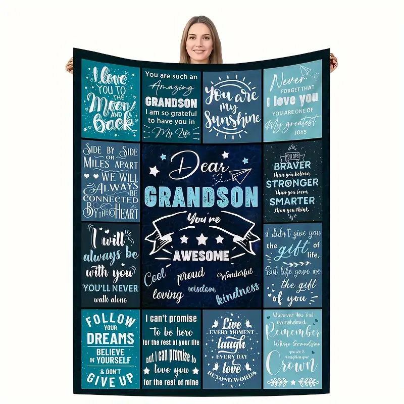 Contemporary Preppy Style Polyester Knit Flannel Blanket - All Over Print, Square Weight, Soft Cozy, Multipurpose for Sofa Bed, All Seasons, Birthday Gift Ideas, Girlfriend Birthday Gift, Mixed Color Character Theme Home Decor Tapestry