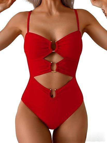 1 Piece Swimsuit for Women Ring Linked Sexy Bathing Suit Cutout Swim Suit Swimwear Swimsuits Beachwear,Swimsuits Slimming Bikini Swimwear