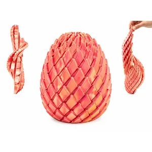 Party Supplies 2 PCS Orange Twisty Dragon Fidget Egg, 3D Printed Rotating Gear Fingertip Toy, Expandable Slippery Sensory Stress Relief Desk Toy, Perfect Easter Gift for Adults, Boys & Girls
