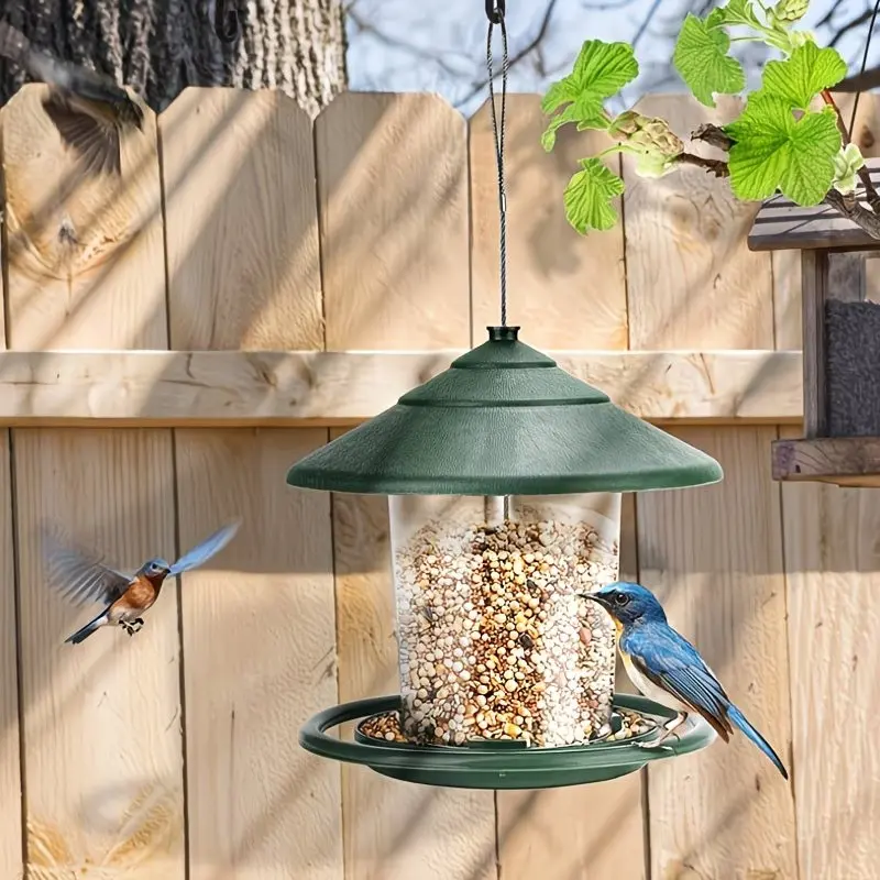 Hanging Wild Bird Feeder For Outdoor Yard & Balcony, Automatic Outdoor Bird Seed Dispenser, Weatherproof Hanging Bird Food Feeding Station For Garden Wild Birds
