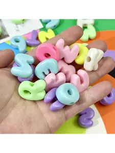 500g, approximately 175 pieces of fun colorful 3D letter beads, uniquely designed A-Z alphabet acrylic 6mm large hole acrylic letter beads, English alphabet beads, for DIY necklace, bracelet, and phone charm chains, loose beads - jewelry making beads