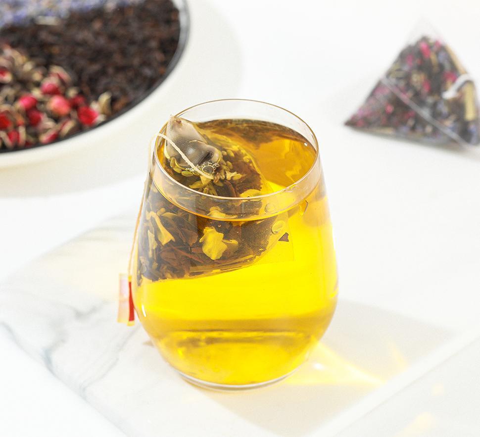 JuXingPu French Lavender Rose Petals Black Tea - 60g Blend of Lapsang Souchong & Ceylon Teas with Lavender Rose Petals & Vanilla - Hot & Cold Brewed Herbal Tea Bags