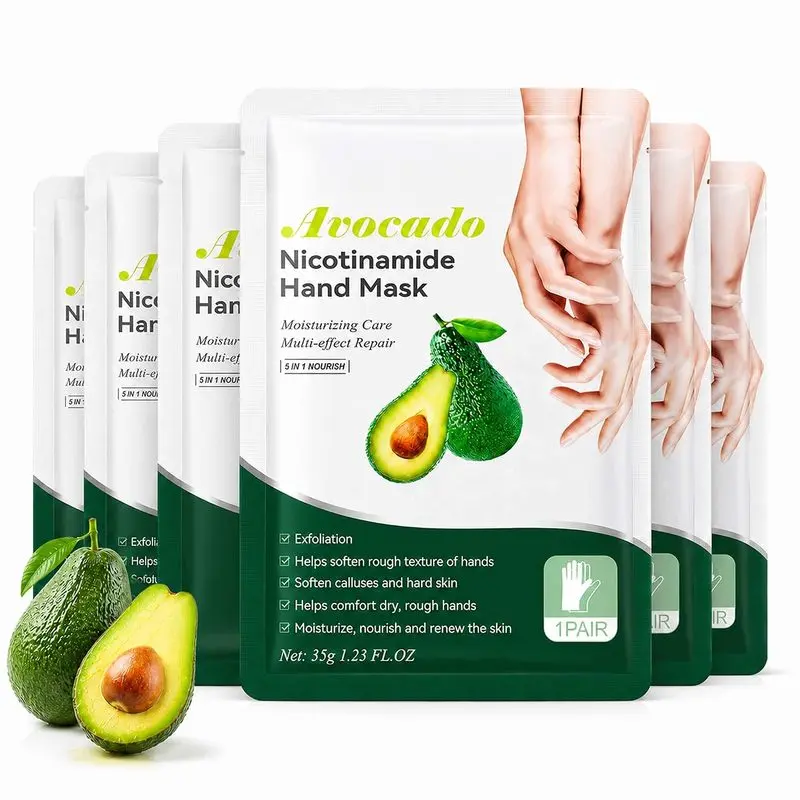 Hand Masks Moisturizing Glove, 5 Pairs Hand Peeling Mask |   Moisturizing Hand Care Gloves with Niacinamide & Sodium Hyaluronate, Hydrating Hand Mask for Dry Rough Hands Soft Smooth Feel : Beauty & Personal Care