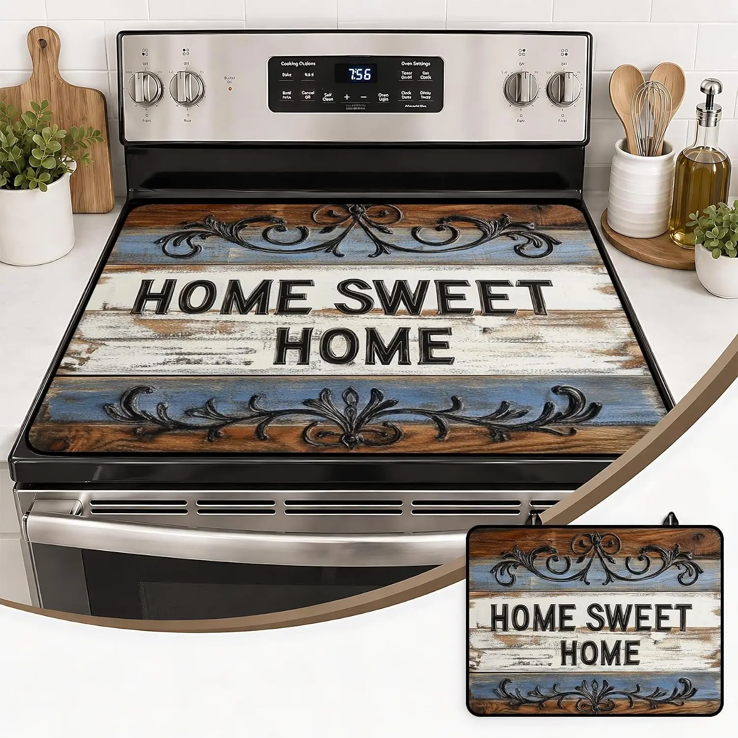 28 X 20 Electric Stove Top Cover — Multi-functional Protector,  for Countertops, Stovetops, and Washing Machine Tops, A Decorative Kitchen Protector