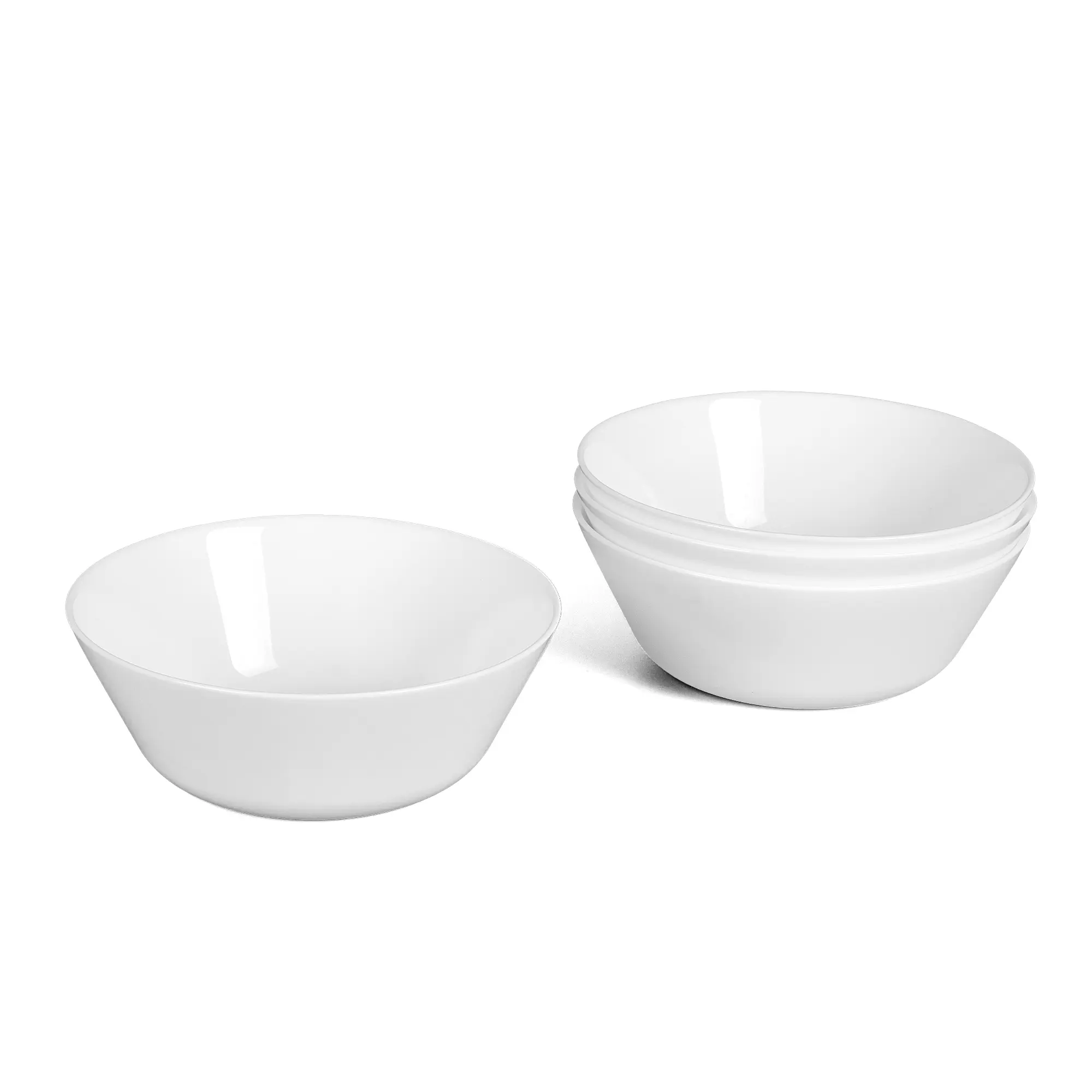 16OZ Black/White Opal Glass Cereal and Soup Bowl Set of 4, 6 inch Dishwasher & Microwave Safe Round Bowls for Salad and Rice Lightweight  Classic Tableware Dinnerware Noodle