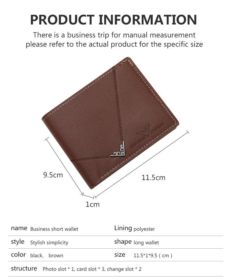 Men's Slim Money Clip Wallet Credit Card ID Holder Casual Male Leather Short Multi Card Holder Purses Business Man Bifold Wallet