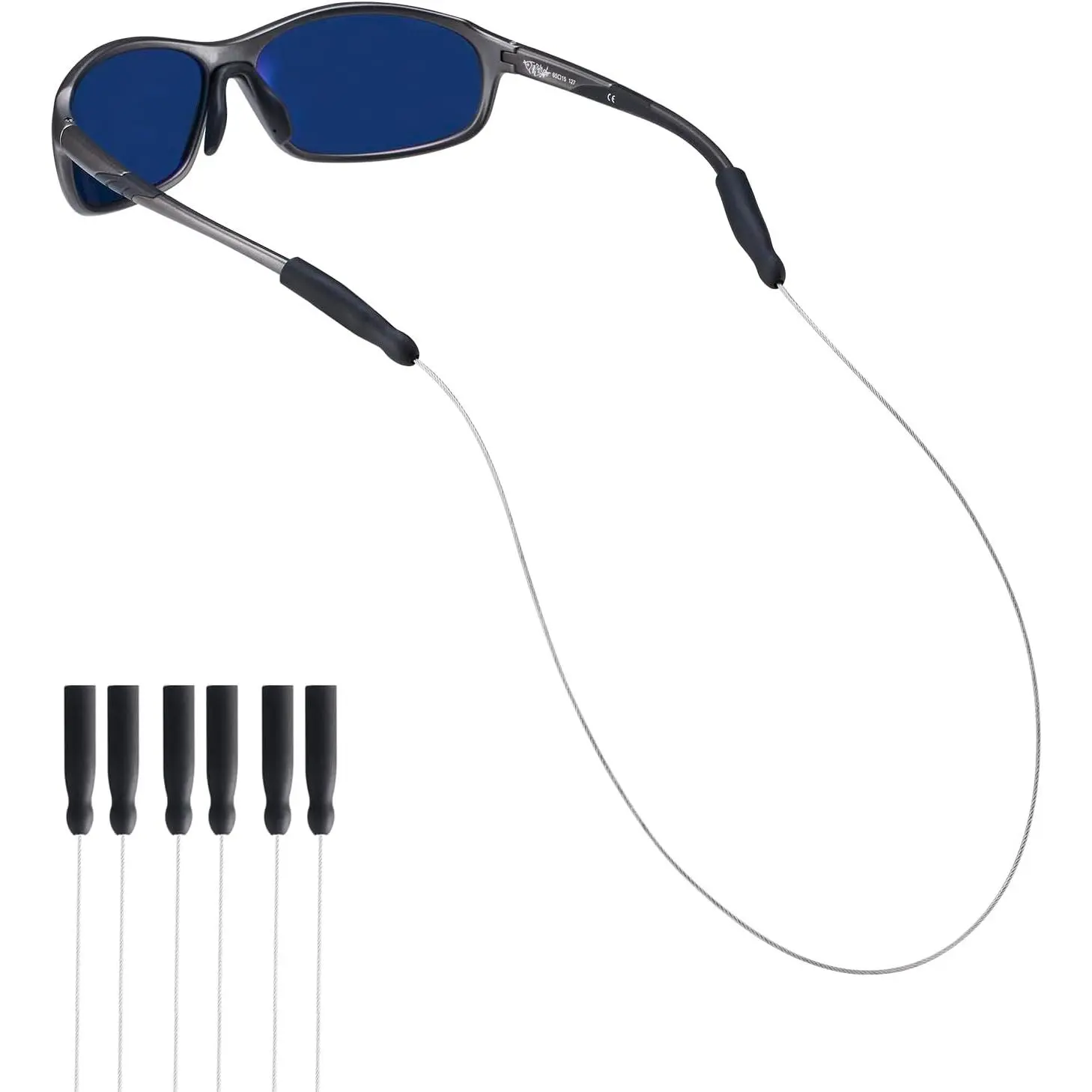 Glasses Strap - Sunglasses Strap, No Tail Wire Eyeglasses Straps Eyewear String, Eye Glasses Holders Around Neck for Men, Women, Kids, Glasses Chain, String(3pcs Clear 20in)