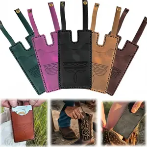 Multi-Color Western Boot Coin Purse with Snap Button, Vintage Denim Style Portable Wallet Card Holder, Unisex Fashion Accessory, Durable Fashion Wallet
