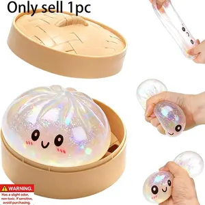 Colorful Smile Face Squishy Toy Dumpling Steamer Large Baozi Stress Relief Toy, Cute Slow-Return Squishy Fun, Perfect for Relaxation and Playtime