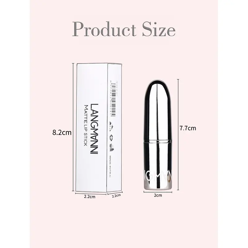 8-color matte silver lipstick, non-transferable lipstick