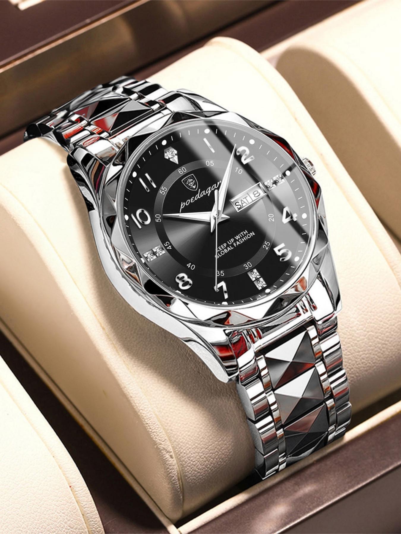 Business Fashion Analog Quartz Watch, Fashion Waterproof & Luminous Watch for Men, Trendy All-match & Exquisite Watch for Birthday Gift with Box, Business Fashion Watches