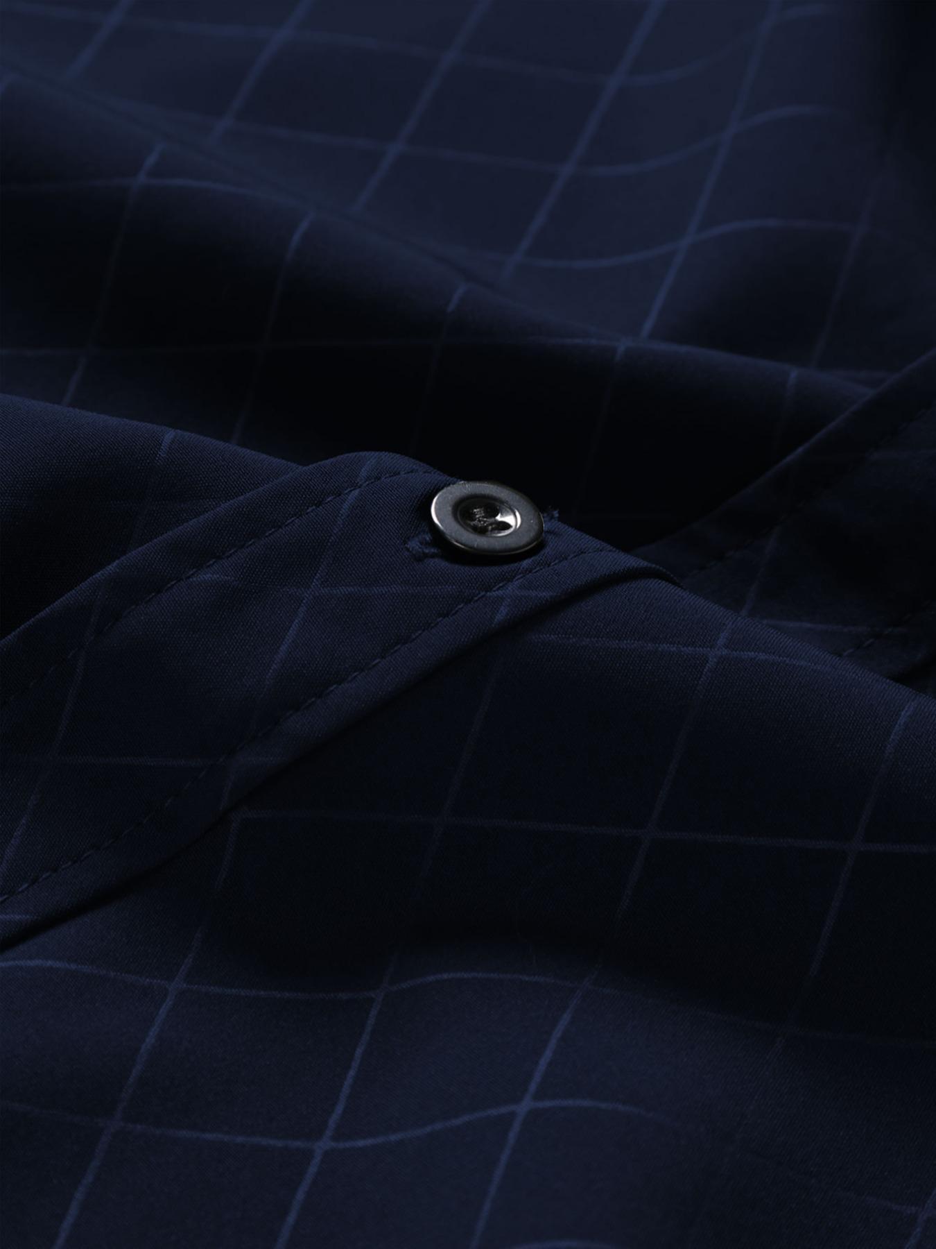 Men's Business Casual Colorblock Plaid Long Sleeve Shirt, Stylish Office Wear, Comfortable Cotton Fabric, Perfect for Daily Use
