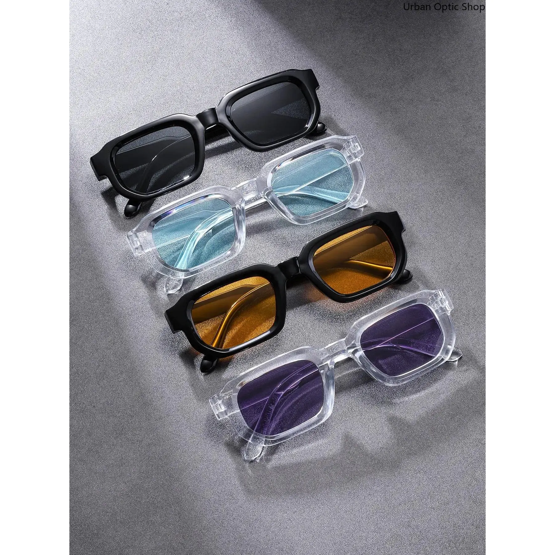 XUH 4-Pair Polarized Sunglasses Set - Men's Sunglasses, Unisex Fashion Oval Plastic Frame, Lightweight UV400 Protection Lenses, Ideal for Driving, Outdoor Activities & Gift Choice