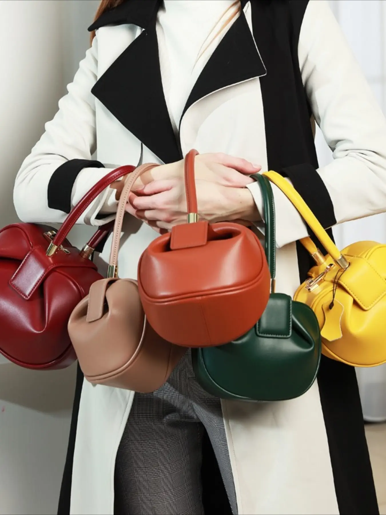 Bag women's new 2026 shoulder bag women's Korean version leather women's bag fashion dumplings wonton women's bag satchel bags