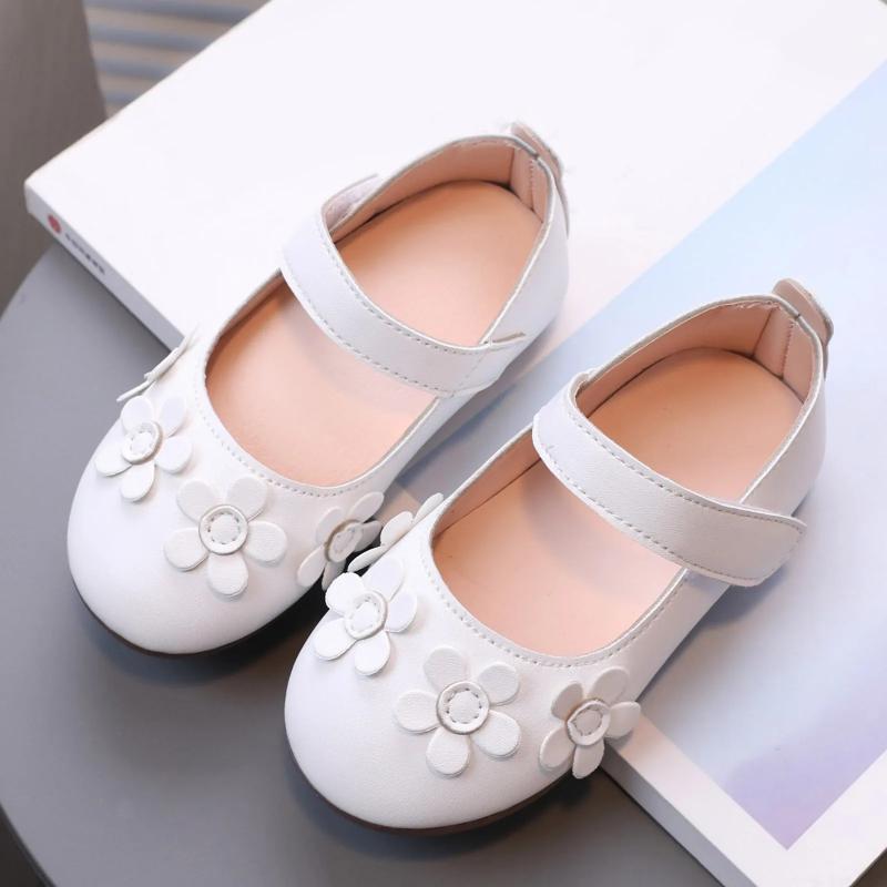 2025 Toddler Girl Tennis Shoes Size 2 - Soft Soled, Breathable Leather with Flower Accents | Fashionable Sneakers for Little Girls