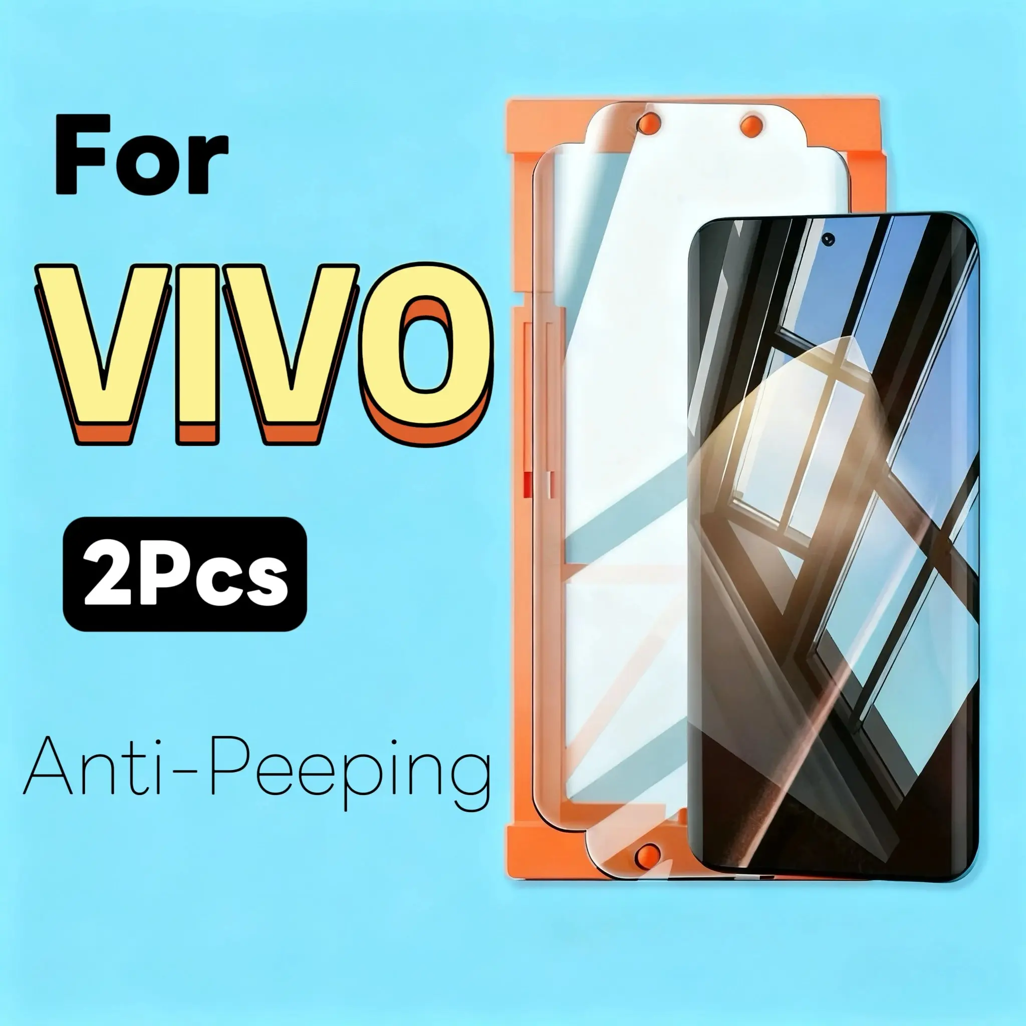 Anti-Spy Phone Screen Protector for Vivo Series, Not Tempered Glass, 2 Pieces, Privacy Protection, Easy Installation, Durable