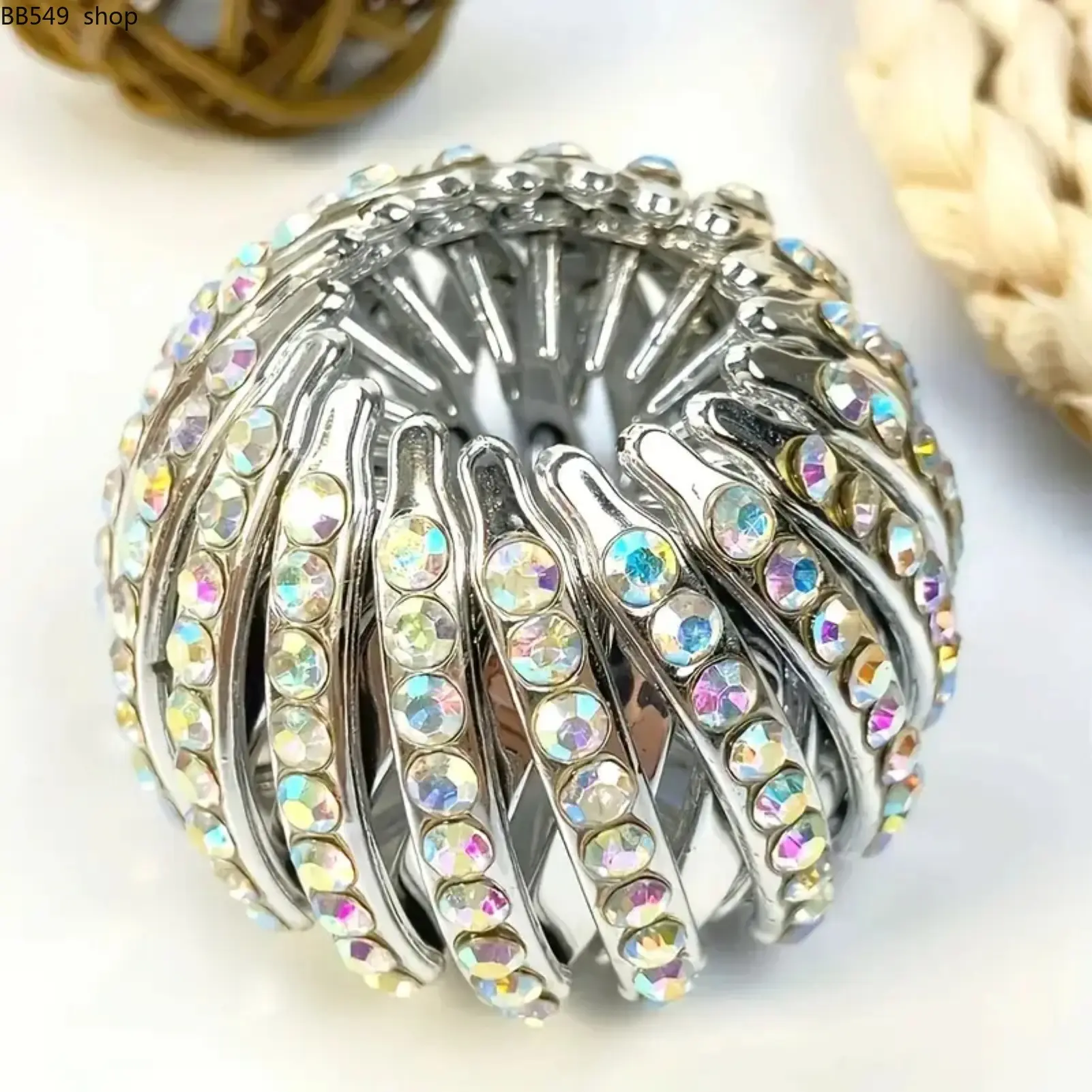 Elegant Rhinestone Hair Clip, Anti-Slip Ponytail Holder, Durable Plastic, Suitable for Women & Girls, Wedding Party Daily Use, Prom Mom Hair Clip, Decorative Hair Clips, Hairclips