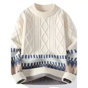 Men's Sweater Autumn Winter New Youth Versatile Thickened Lazy Style Knitted Sweater Trendy Couple Style Knit Top