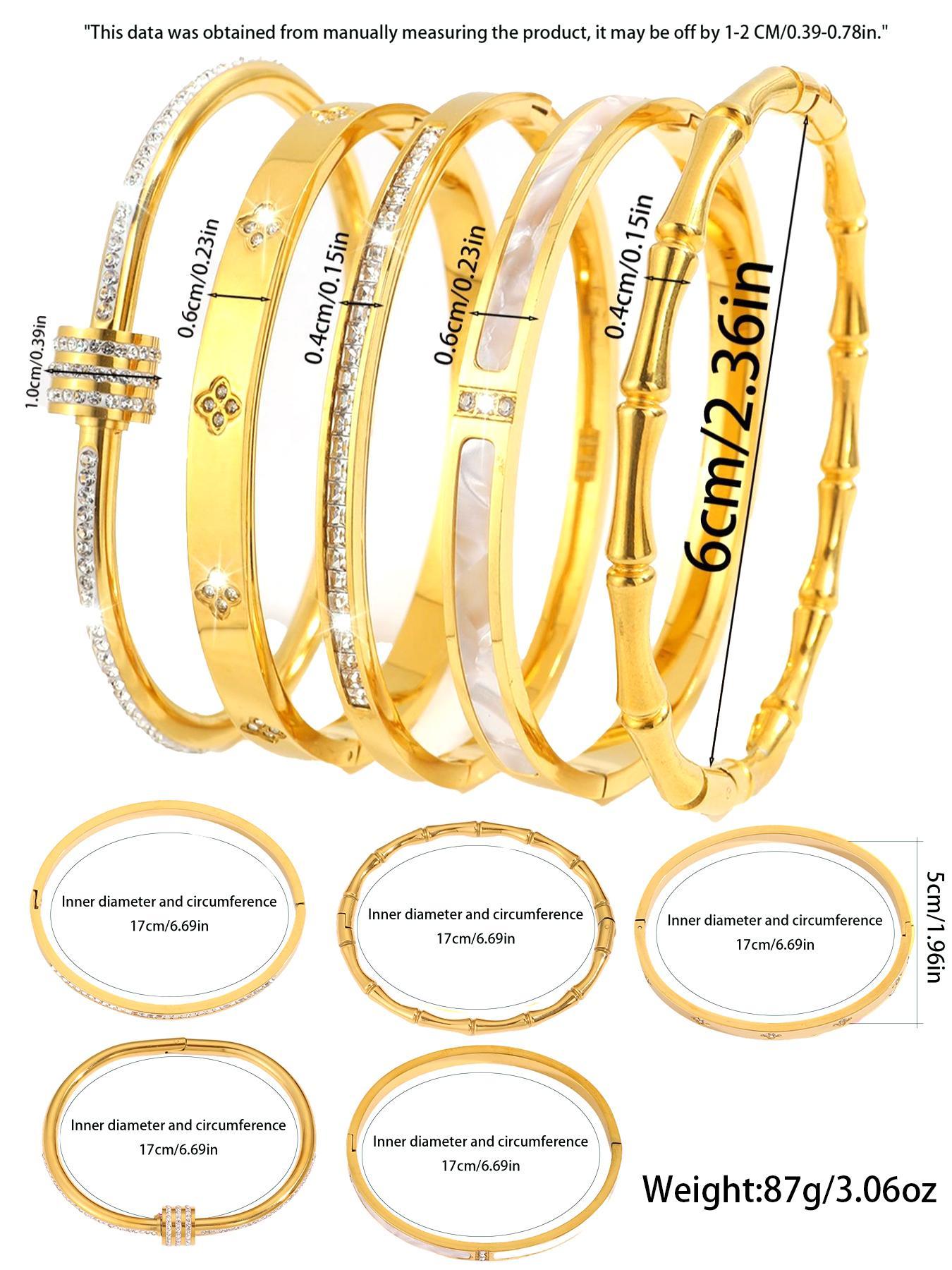 Elegant Fashion Bangle Bracelet Set, Stainless Steel Jewelry for Party, Daily Clothing Decor, Trendy All-match & Exquisite Jewelry for Birthday Gift, Bangles Bracelets Set