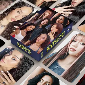 55Pcs/Set Kpop Idol KATSEYE New Album BEAUTIFULCHAOS Lomo Cards LARA DANIELA HD Printd Photocards Stickers MANON MEGAN Fans Gift