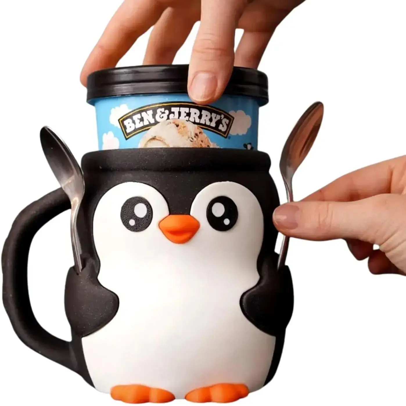 Highland Cow Ice Bucket Stand, Handle Pint Set, Fun And Unique Cute Animal Frost Penguin, Leak-Proof Ice Pop Container, Comfortable Beer Cup, Drink Holder, Gift for Highland Cow Lovers