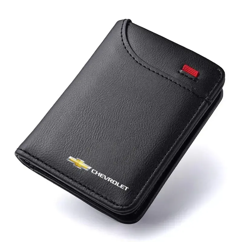 Soft Leather Wallet for Chevrolet Cars, Portable Credit Card Purse, Driver's License Holder, Coin Purse, Multi Functional Wallet, Universal Car Accessory