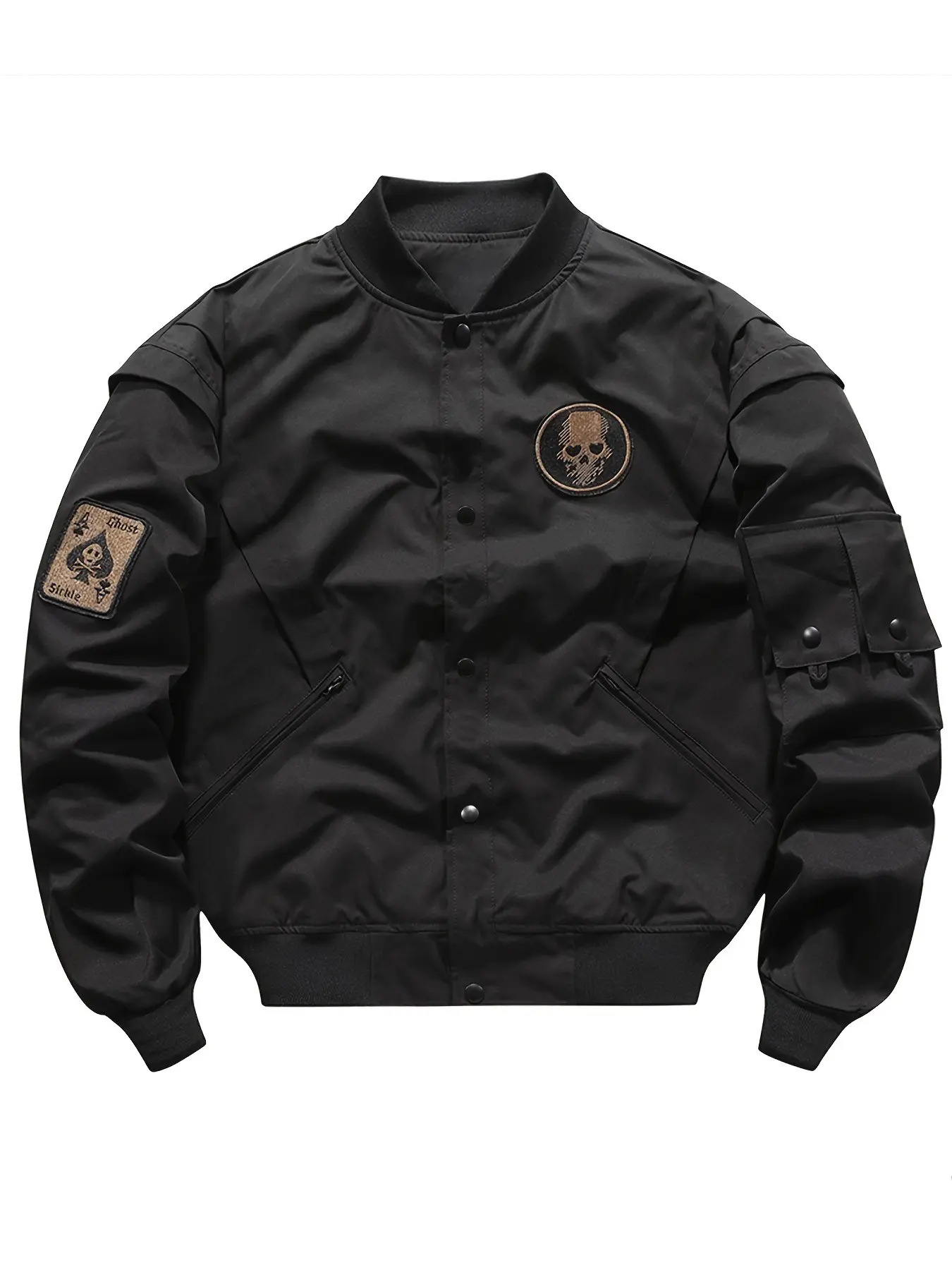 Autumn Winter Men's Long Sleeve, Classic MA1 Flying Baseball Jacket, Durable Air Force Pilot Windbreaker, Street Wear, Daily Travel Hip Hop