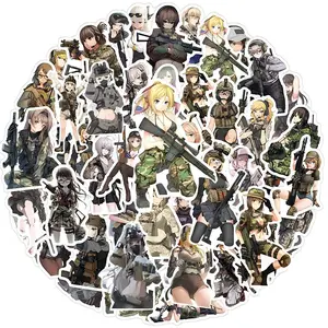 10/30/60pcs Camouflage Female Soldiers Stickers Cool Anime Girl Decal DIY Skateboard Phone Suitcase Cartoon Graffiti Sticker Toy
